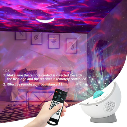 Moon & Aurora Projection Lamp with Bluetooth Speaker