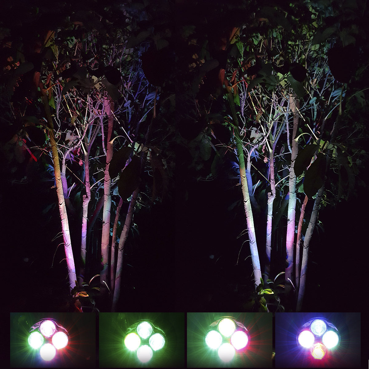 Solar Landscape Spotlight – 4 LED Plug-In | RGB Garden Light