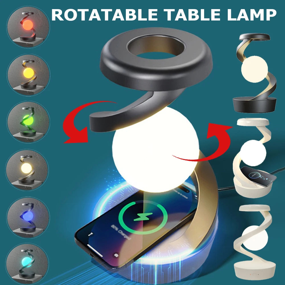 Floating RGB Moon Lamp with Wireless Charger