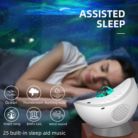 Moon & Aurora Projection Lamp with Bluetooth Speaker