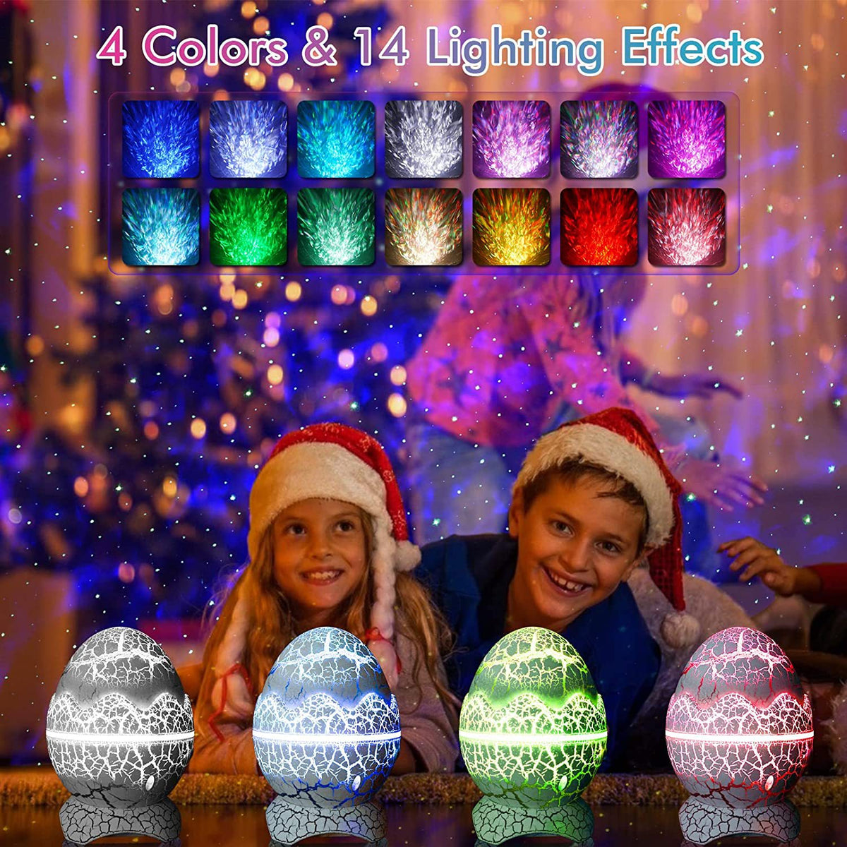 Dinosaur Egg Star Projector with Bluetooth Speaker & Remote
